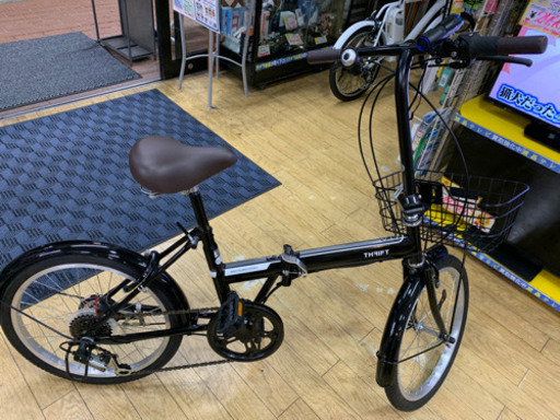 美品 asahi THRIFT 20インチ折り畳み自転車 あさひ スリフト ミニベロ 黒