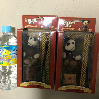 レトロ　mickey & mini ドールストラップ　セットの画像