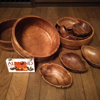 木製サラダボールと皿のセット　譲ります。
