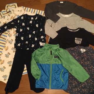 取引予定★100★キッズ服8点 カーディガン②春アウター①長袖①シャツ①パジャマ③の画像