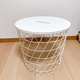 【受け渡し先決定】IKEA サイドテーブル　ブランケット入れの画像