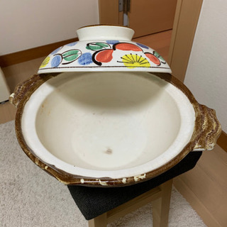 かわいい花柄の土鍋　【値下げしました❗️¥500→¥300】の画像