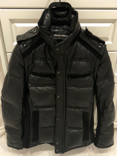 5351 POUR LES HOMMESプールオム2WAY切替レザーダウンジャケット