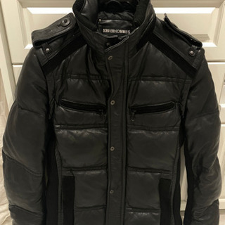 5351 POUR LES HOMMESプールオム2WAY切替レザーダウンジャケット
