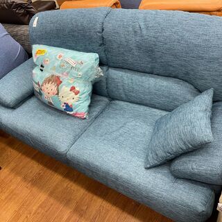 【送料無料/新品】 ニトリ 2人掛けソファ ブルー ソファセット