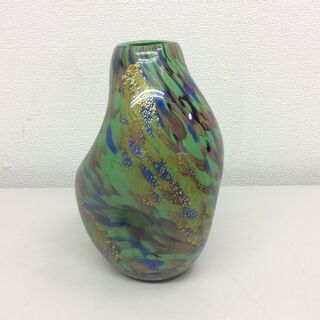 花瓶 生け花 いけばな 緑 金 花入 花器 骨董 古美術 かびん...