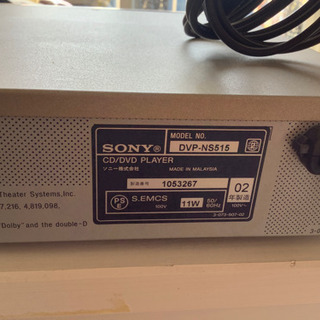 SONY　CD/DVDプレーヤー DVP-NS515の画像