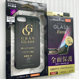 新品 iphone SE2 8 7 メタリック ガラス ケース ...