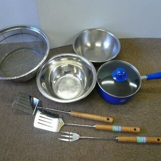 鍋 ざる　ボール　食器　ターナー　セット　キャンプなどに