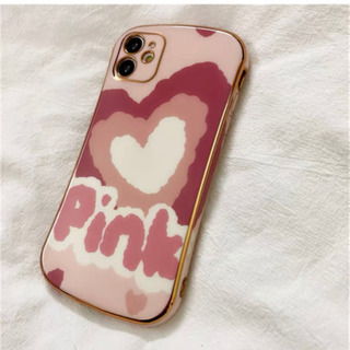 iPhone11proスマホケースInsピンク少女ハート人気の画像