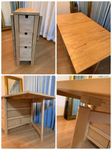 ☆ご相談中☆【IKEA】伸長式 折りたたみテーブル　ノールデン