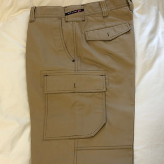【受け渡し完了しました】新品未使用　ノータック　カーゴパンツ　作業着　メンズ　ベージュ　ウエスト82cm 股下約80cmの画像
