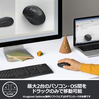 ★ロジクール ワイヤレスマウス 無線 静音 Bluetbooth Unifying 7ボタン M590GT グラファイトトーナル windows mac Chrome Android iPad OS 対応 M590 国内正規品★の画像