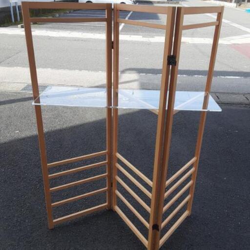 ①三連式展示棚　アクリル板付き(6枚)