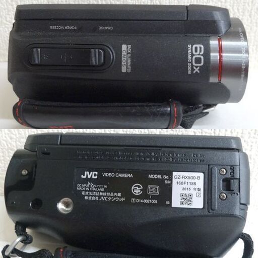使用感少なめ★ビデオカメラ JVC ハイビジョンメモリームービー GZ-RX500 ブラック 2015年 防水 エブリオ 内蔵64GB