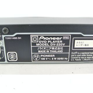 K.【商談中A】Pioneer パイオニア DVDプレーヤー DV-220Vの画像