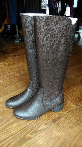 ★完売★SALE★☆新品☆　ブラウン・本革ロングブーツ（23.5センチ）