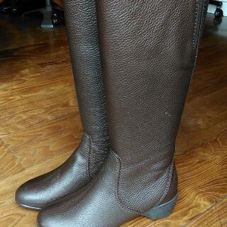 ★完売★SALE★☆新品☆　ブラウン・本革ロングブーツ（23.5...