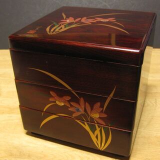 明峰　木地呂　三段重　洋蘭　新品未使用