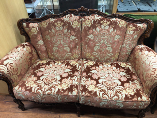 美品！ ゴブラン柄 二人掛けソファ アンティーク