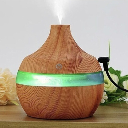 アロマディフューザー　木目調　卓上　アロマ　加湿器 新品　空気清浄 300ml