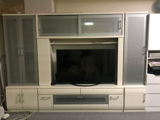【値下げしましま】壁面収納　テレビ台　テレビ台＆右側の棚