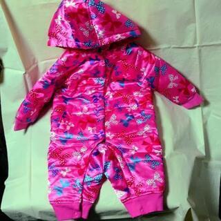 ☆中古品☆　ベビー服　リボン柄の可愛い♪ 防寒着スーツ　（70）