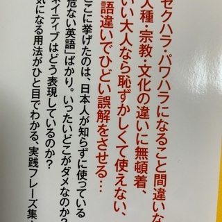 値下げ　新品　日本人が知らずに使っている危ない英語　ネイティブが絶句！　その英語危ないですの画像