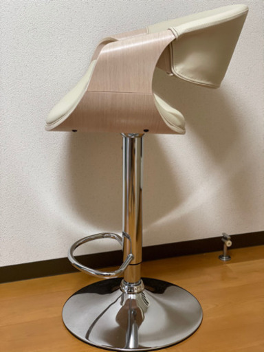 ブランド：宮武製作所 バーチェア 幅53×奥行き51.5×高さ88~109cm ナチュラル 360度回転 9.2kg