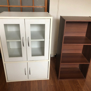 食器棚小、カラーボックス