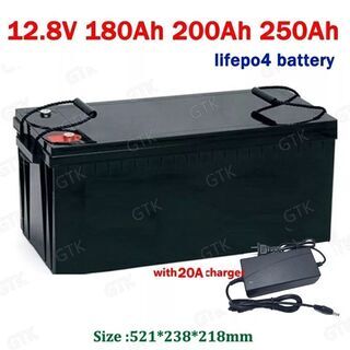 GTK 防水 Lifepo4 12.8V リン酸鉄リチウムイオンバッテリー 200Ah