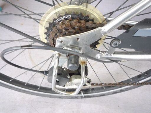 シティサイクル 27インチ 6段変速 LEDライト カゴ カギ HONEST ONE シルバー 自転車 ママチャリ 訳あり 札幌市手稲区