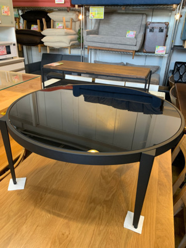 ⭐️3/31 値下げ⭐️モデルルーム展示品 CHERRY ガラストップ ラウンドテーブル LT-80 チェリー アーバンStyle