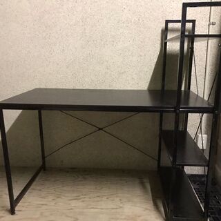 パソコンデスク 作業机 事務机 収納棚付 幅120cm×奥行64...