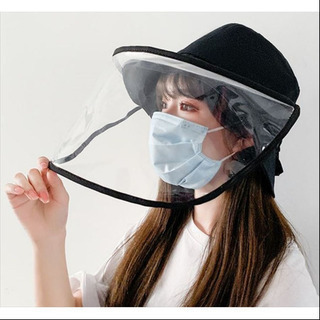 新品未使用　Rutta　ウイルス対策クリアガード付き帽子　ブラック