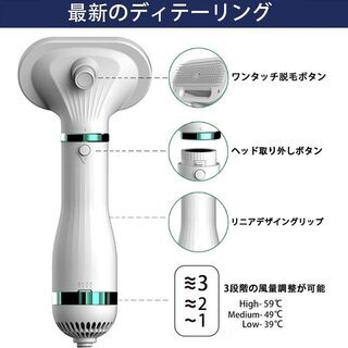 【新品・未使用】ペットドライヤー ペットブラシの画像