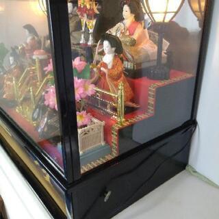 雛人形　ランプ/オルゴール付き　美品 値下げしました！喜月作 本頭雛飾り 三段 ライト、オルゴール付き 美