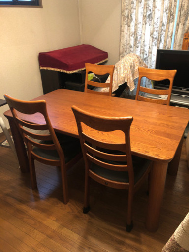 【30万円で購入　革製】ダイニングテーブル　椅子セット　チェア　食卓