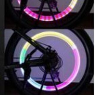 自転車 バルブライト レインボー ２個入り 虹色 安全走行 お子...