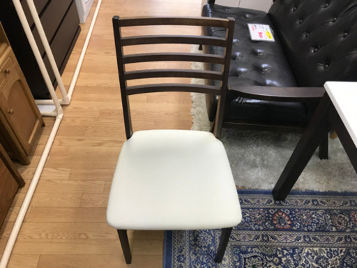 【リサイクルショップ八光　田上店】ブラウン&ホワイト　2人掛けダイニングセット