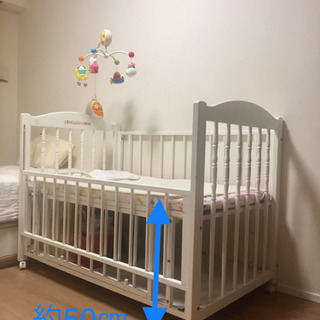 ベビーベッド（ホワイト）の画像