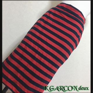 [未使用✧K GARCON deux]ボーダースカート 赤 2w...