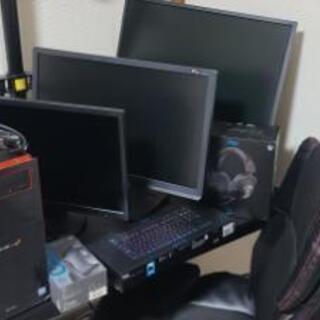 ゲーミングPC、モニター、デバイス一式、椅子、テーブル、モニターアーム