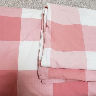 IKEA　布団カバー　ピンク　ギンガムチェック　シングルの画像