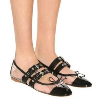 譲　新品　MIUMIU パンプス　フラットシューズ　バレー　結婚　ミュウミュウの画像