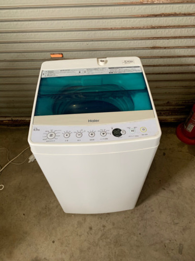s0129-6 ハイアール　全自動電気洗濯機　JW-C45A 4.5kg 喫煙者使用品