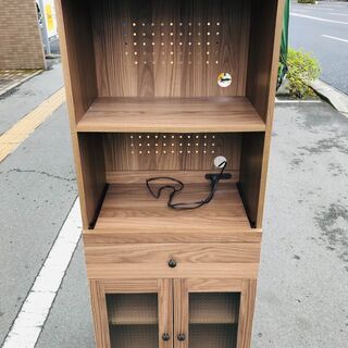 【リサイクルショップどりーむ荒田店】　6673　レンジ台　木目調　状態良い　の画像