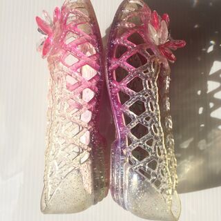 ハローキティクリアサンダル　15㎝の画像