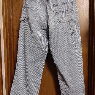 🌺 メンズ 【Ｍ】ヒッコリーストライプ柄 ストレッチ ペインターパンツの画像