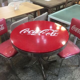 【愛品館市原店】コカ・コーラ Coca Cola ダイニング3点セット アメリカンダイナー 【管理IDS007419-104】